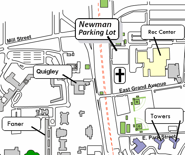 Newman Parking Map SIUC Newman Center
